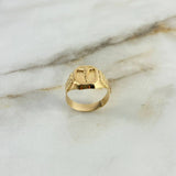 Anillo Sello Cristo 3.85gr / 11 / Relieve Liso Oro Amarillo &