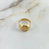 Anillo Sello Cristo 3.85gr / 11 / Relieve Liso Oro Amarillo &