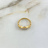 Anillo Corona 3.3gr / T6 1/2 / Circones Blancos Dos Oros Amarillo Blanco ©