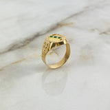 Anillo Sello Trinity 3.9gr / T9 4/4 / Circones Verdes Oro Amarillo ©