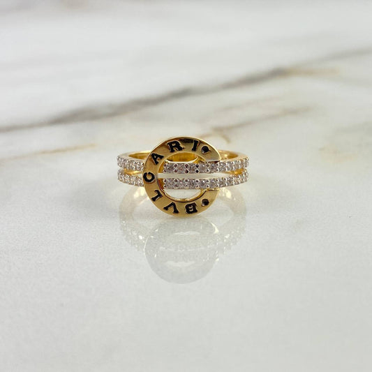 Anillo BV 3.3gr / T6 / Circones Blancos Oro Amarillo ©