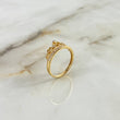 Anillo Corona Corazones 2.9gr / T7 3/4 / Circones Blancos Oro Amarillo ©