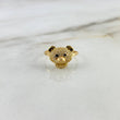 Anillo Oso 2.45gr / T6 1/2 / Circones Blancos-Negros Oro Amarillo ©