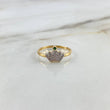 Anillo Corona 1.95gr / T7 / Circones Blancos-Verdes Oro Amarillo ©