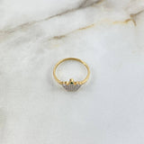 Anillo Corona 1.95gr / T7 / Circones Blancos-Verdes Oro Amarillo ©