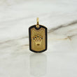 Dije Placa Rectangular Corona RX 6.8gr / 3.9cm / 30mm*18mm Circones Negros Oro Amarillo ©