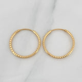 Candongas Aro Rayado 1.4 g / 2 cm Oro Amarillo 18K