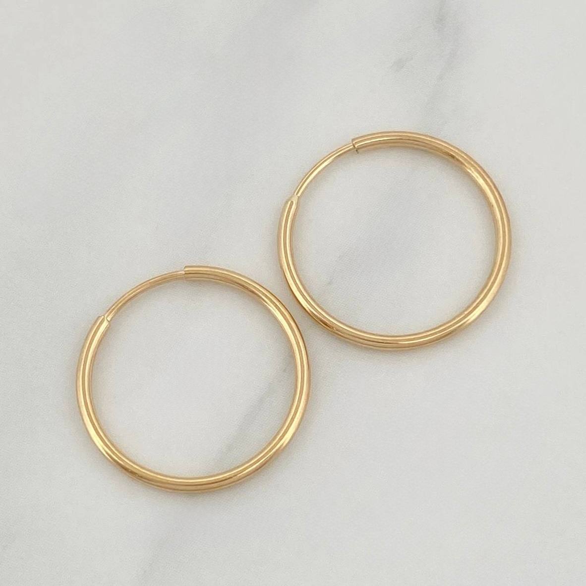 Candongas Mini Aro 0.8 g / 1.5 cm Oro Amarillo 18K