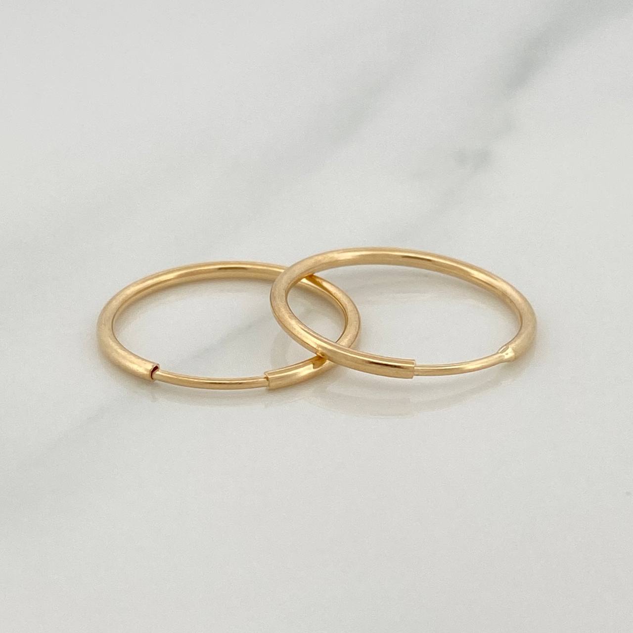 Candongas Mini Aro 0.8 g / 1.5 cm Oro Amarillo 18K