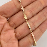Tobillera Rustica Cilindro 3.35 g / 25 cm / 2.7 mm Tres Oros 18K