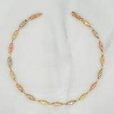 Tobillera Rustica Cilindro 3.35 g / 25 cm / 2.7 mm Tres Oros 18K