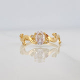 Anillo Solitario Hojas 2.1g / T7 Oro Amarillo 18K