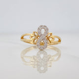 Anillo Infinito 2.4g / T7 Dos Oros Amarillo Blanco 18K