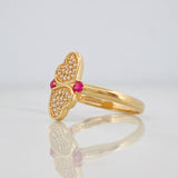 Anillo Corazones 2.65g / T7 1/4 Oro Amarillo 18K
