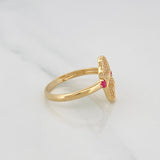 Anillo Corazones 2.65g / T7 1/4 Oro Amarillo 18K