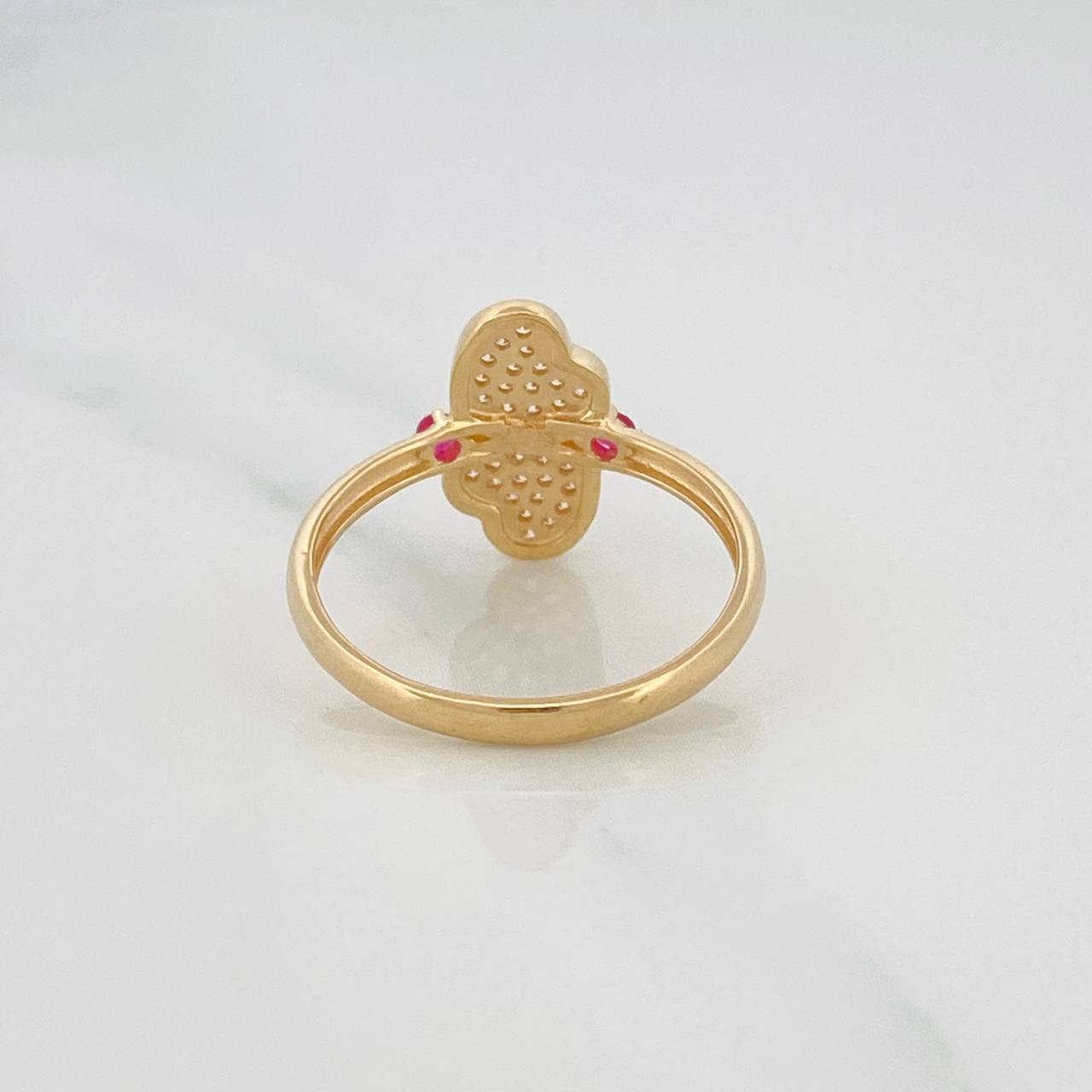 Anillo Corazones 2.65g / T7 1/4 Oro Amarillo 18K