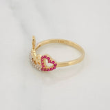 Anillo Love 1.95g / T7 Dos Oros Amarillo Blanco 18K