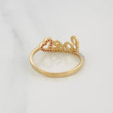 Anillo Love 1.95g / T7 Dos Oros Amarillo Blanco 18K