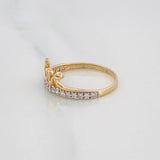 Anillo Love 1.65g / T6 Dos Oros Amarillo Blanco 18K
