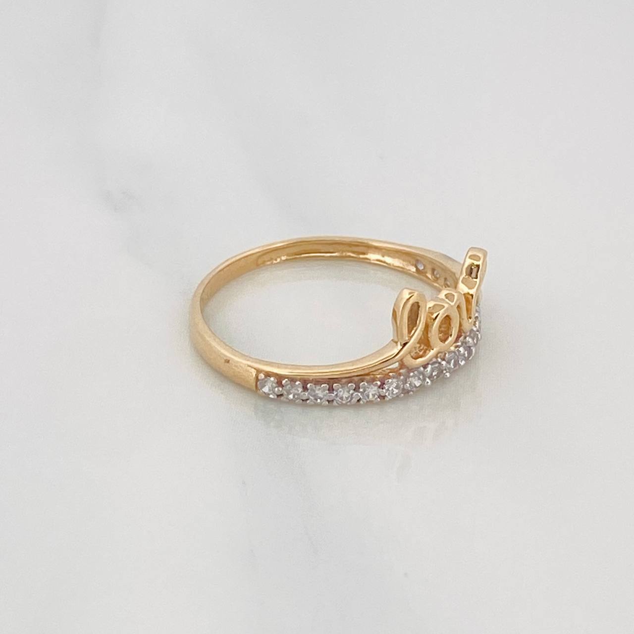 Anillo Love 1.65g / T6 Dos Oros Amarillo Blanco 18K