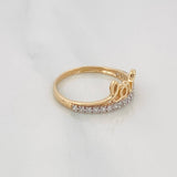 Anillo Love 1.65g / T6 Dos Oros Amarillo Blanco 18K