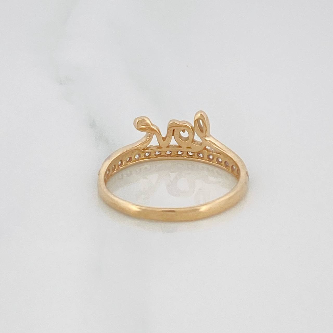 Anillo Love 1.65g / T6 Dos Oros Amarillo Blanco 18K