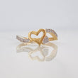 Anillo Corazon 2.35g / T5 3/4 Dos Oros Amarillo Blanco 18K