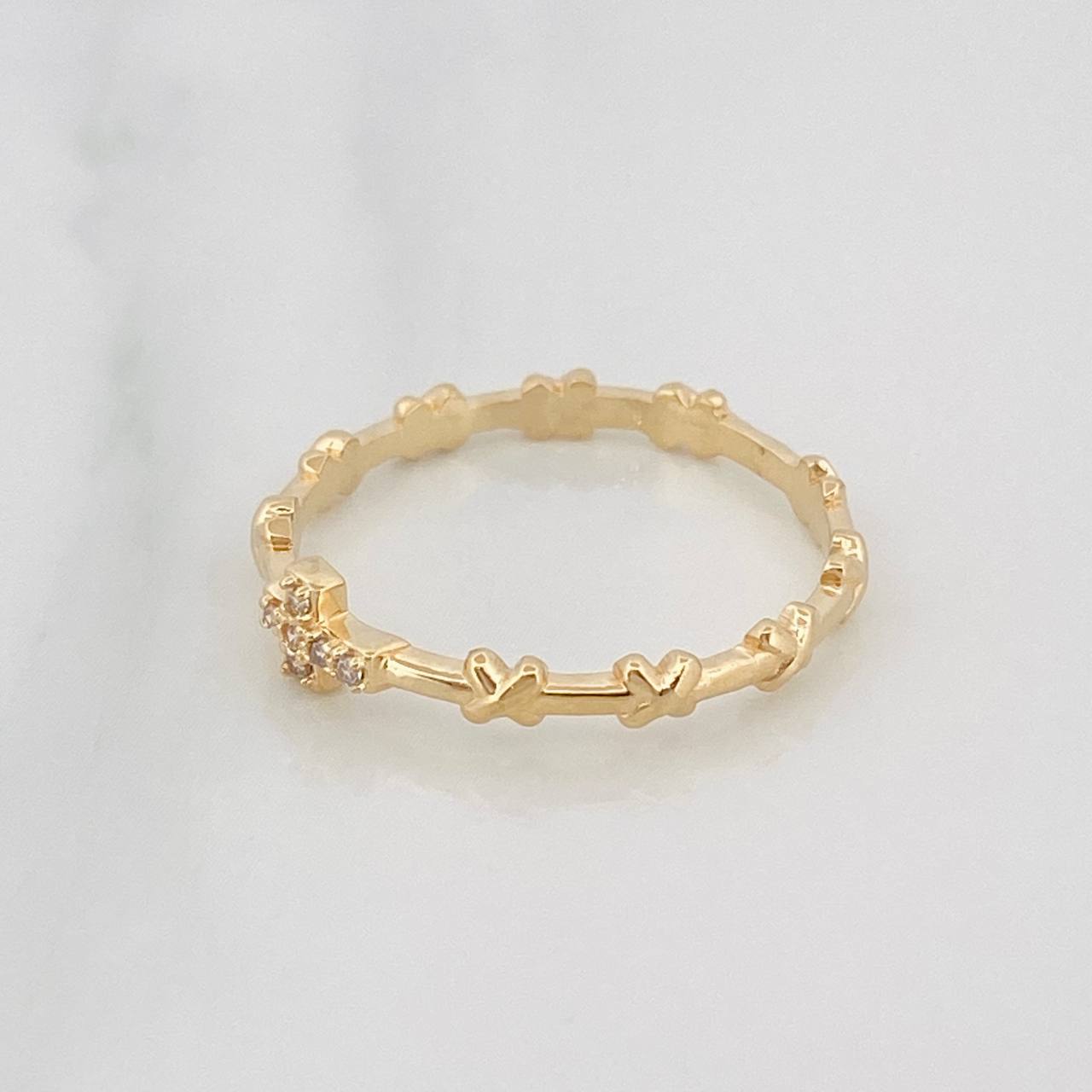 Anillo Cruz 1.8g / T8 1/4 Oro Amarillo 18K