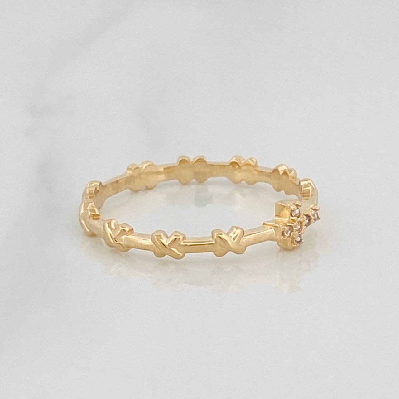 Anillo Cruz 1.8g / T8 1/4 Oro Amarillo 18K