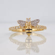 Anillo Abeja 2g / T6 3/4 Dos Oros Amarillo Blanco 18K