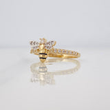 Anillo Abeja 2g / T6 3/4 Dos Oros Amarillo Blanco 18K