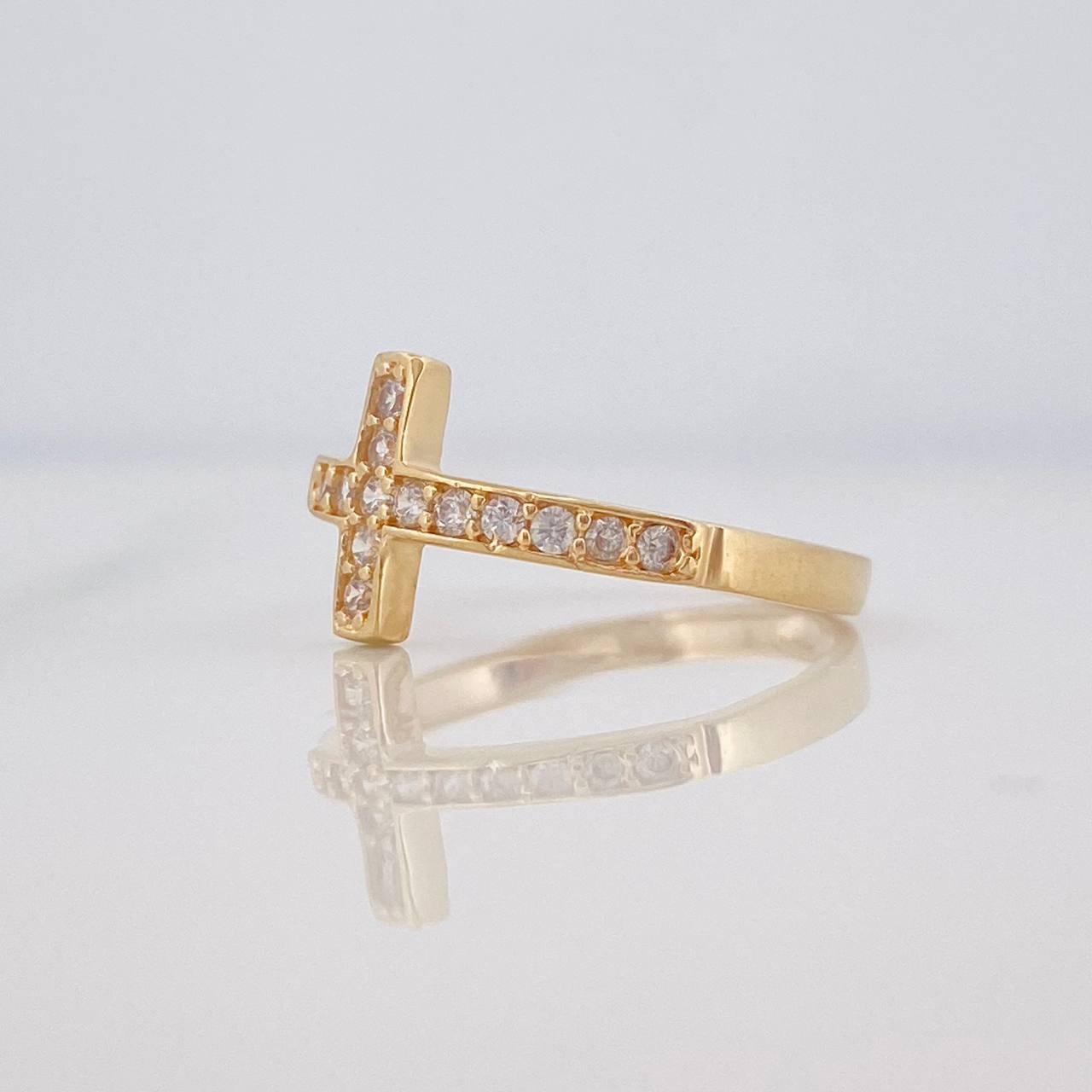 Anillo Cruz 1.8g / T6 Oro Amarillo 18K