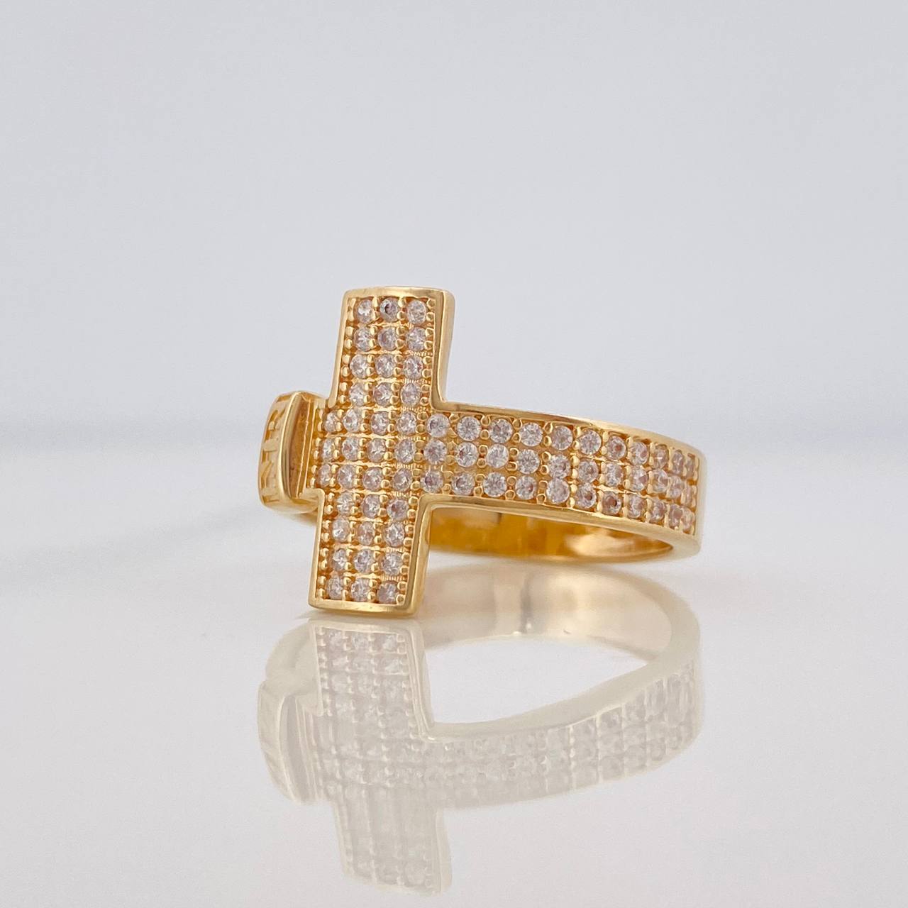 Anillo Cruz 3.65g / T6 3/4 Oro Amarillo 18K
