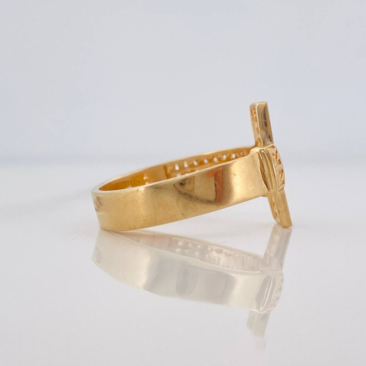 Anillo Cruz 3.65g / T6 3/4 Oro Amarillo 18K