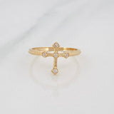 Anillo Cruz 1.7g / T6 1/4 Oro Amarillo 18K