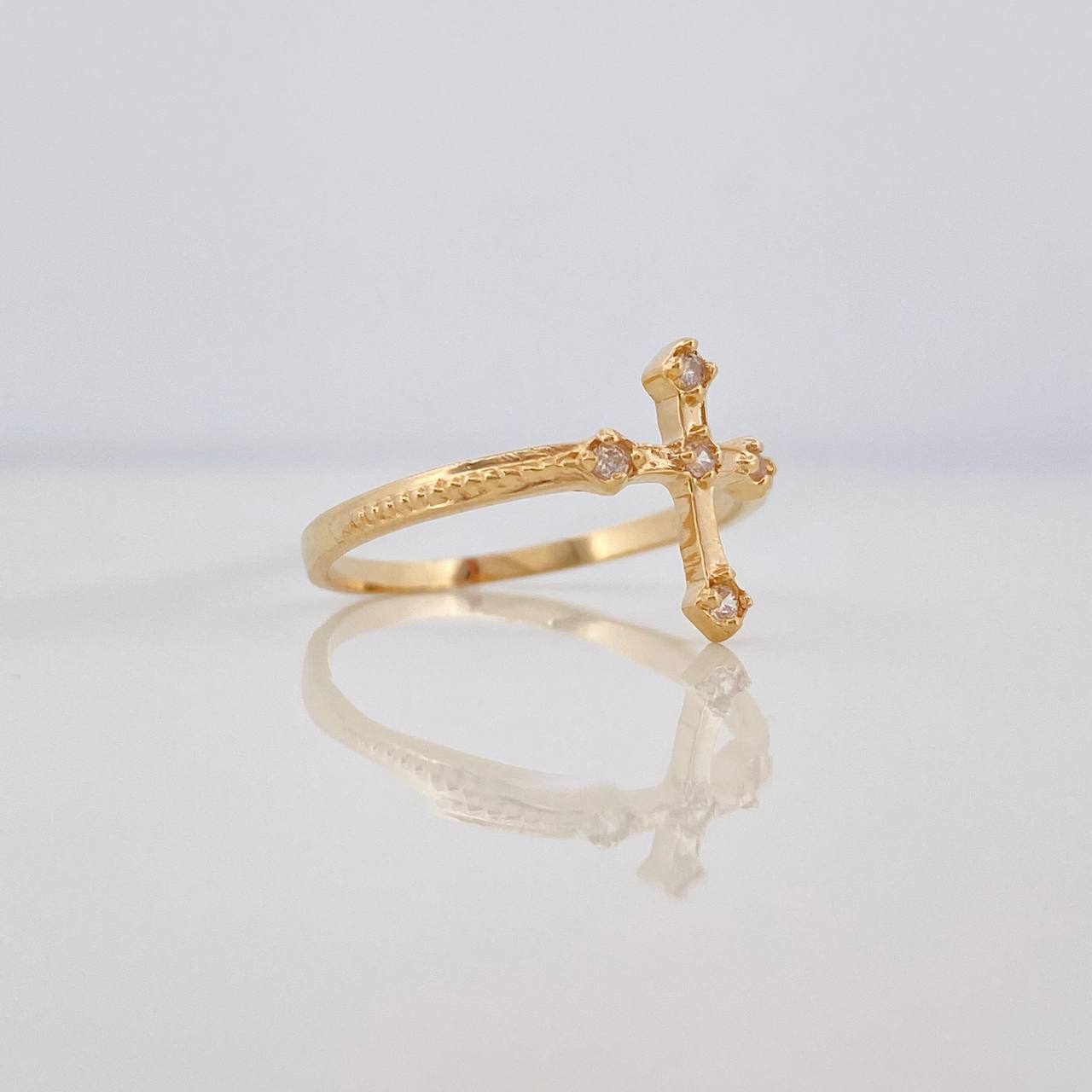 Anillo Cruz 1.7g / T6 1/4 Oro Amarillo 18K