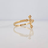 Anillo Cruz 1.7g / T6 1/4 Oro Amarillo 18K