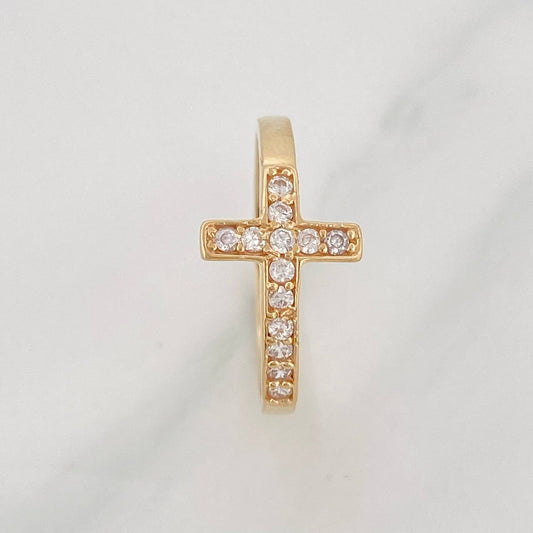 Anillo Cruz 1.8g / T6 Oro Amarillo 18K