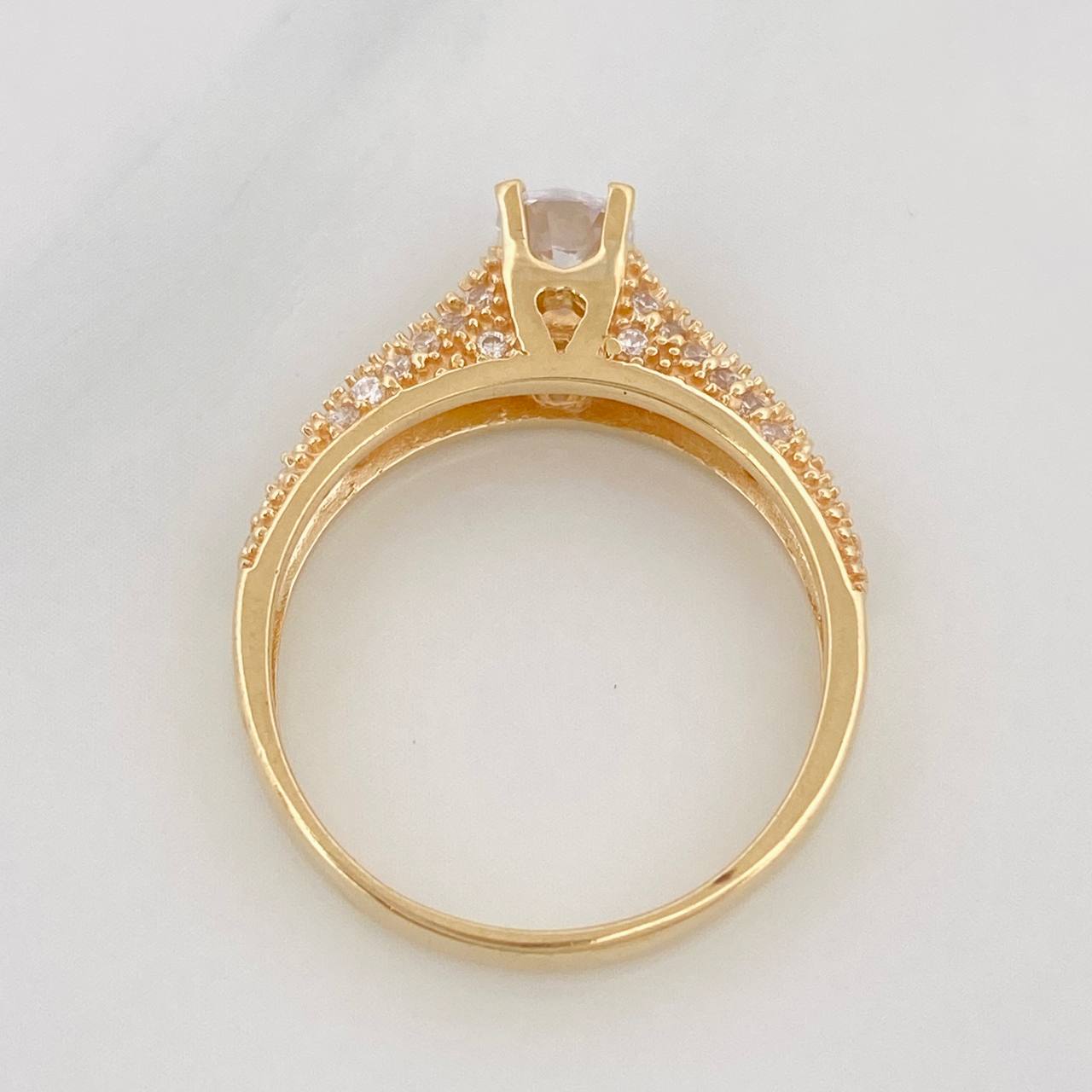 Anillo Solitario Puente 2.95g / T6 Oro Amarillo 18K