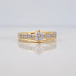 Anillo Solitario Puente 2.25g / T6 3/4 Dos Oros Amarillo Blanco 18K