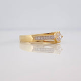 Anillo Solitario Puente 2.25g / T6 3/4 Dos Oros Amarillo Blanco 18K
