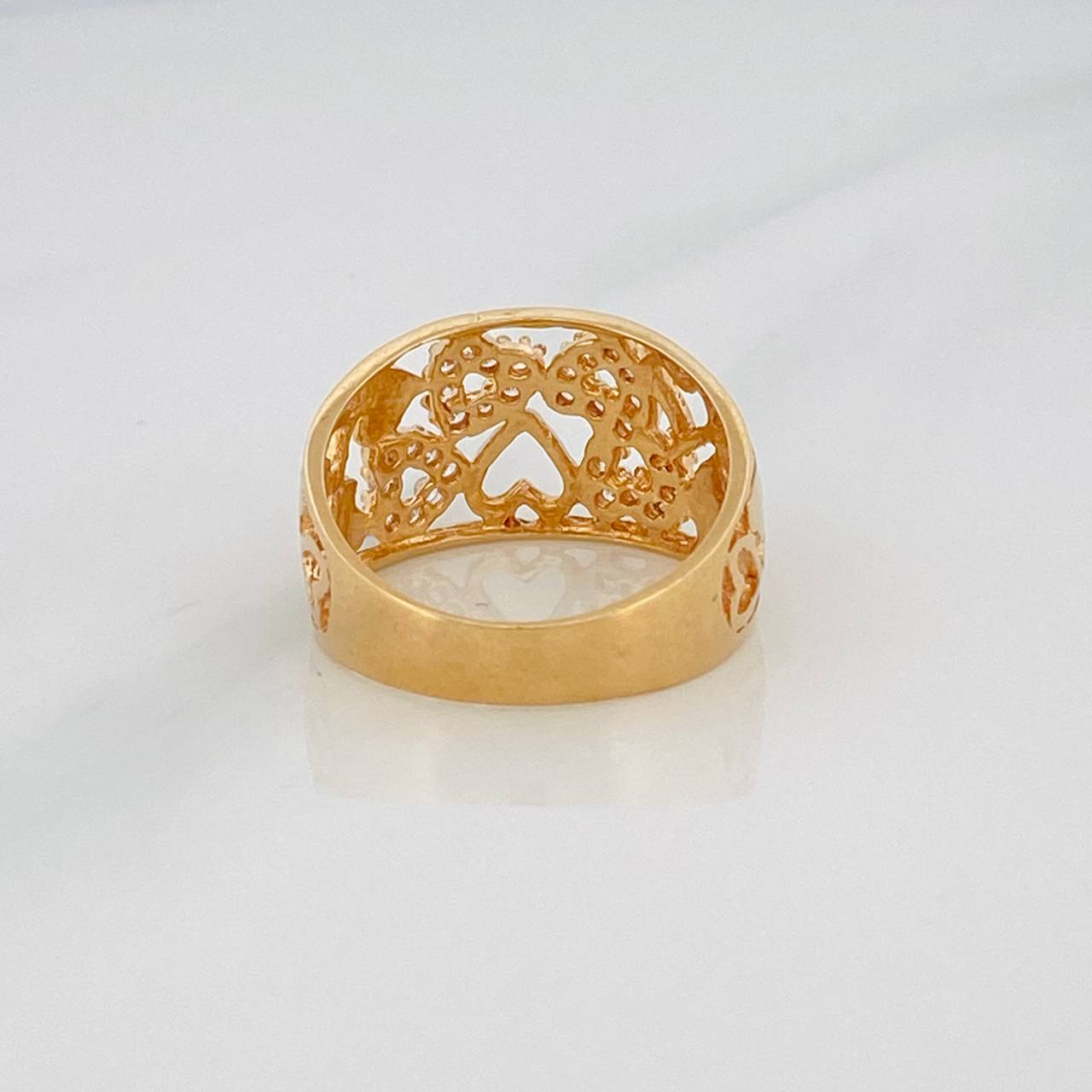 Anillo Corazones 3.7g / T7 Oro Amarillo 18K