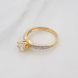 Anillo Solitario Churumbela 2.75g / T6 1/4 Dos Oros Amarillo Blanco 18K