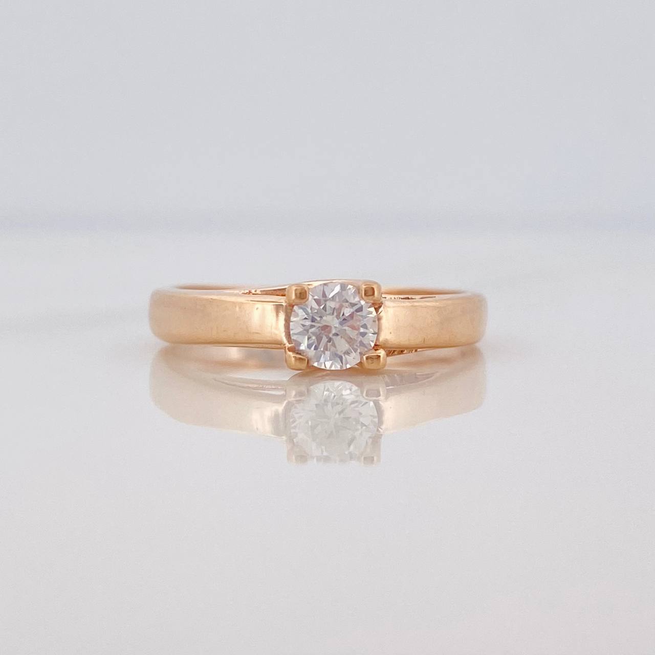 Anillo Solitario 2.1g / T6 1/4 Oro Rosa 18K
