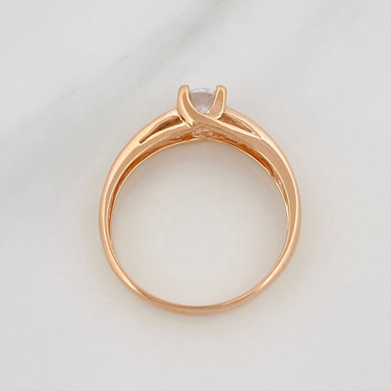 Anillo Solitario 2.1g / T6 1/4 Oro Rosa 18K