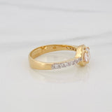 Anillo Halo Cuadrado 3.5g / T7 1/4 Dos Oros Amarillo Blanco 18K