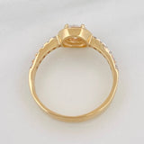 Anillo Halo Cuadrado 3.5g / T7 1/4 Dos Oros Amarillo Blanco 18K