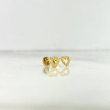 Topos Silueta Corazón 0.85gr / Circones Blancos Oro Amarillo ©