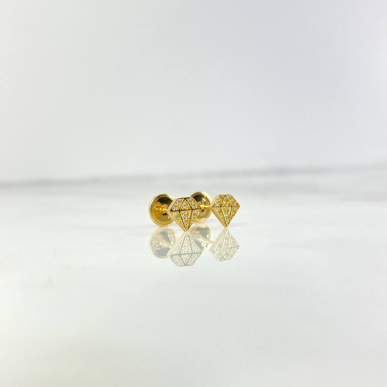 Topos Diamante 0.85gr / Circones Blancos Oro Amarillo *