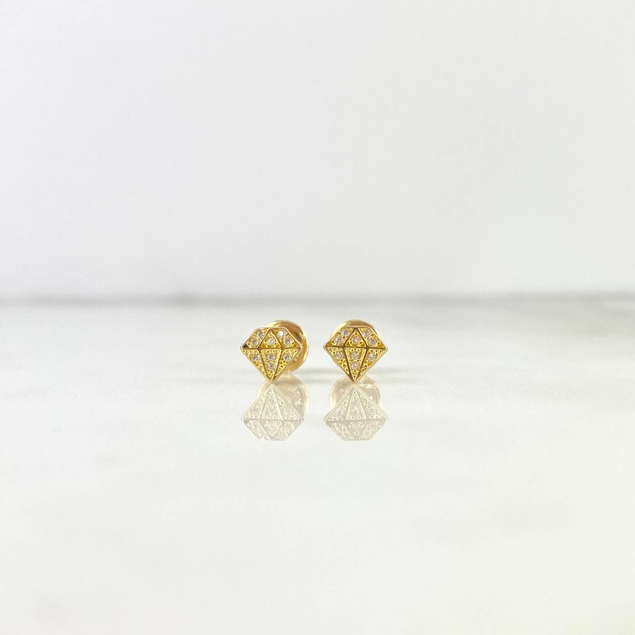 Topos Diamante 0.85gr / Circones Blancos Oro Amarillo *